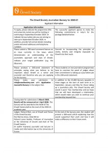 The Orwell Society Bursaries for Academic Year 2020-21 Journalist application package-page-001